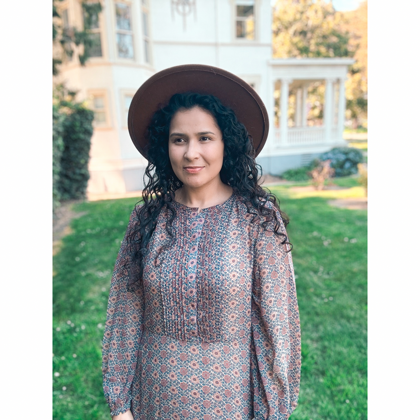 Rust & Indigo Floral Midi