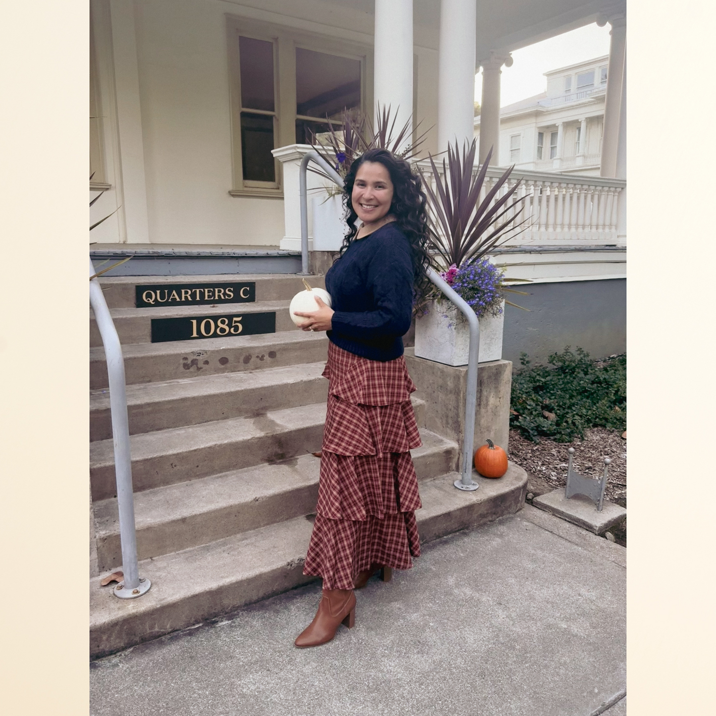 The Rowan Skirt - Burgundy | Dark Navy