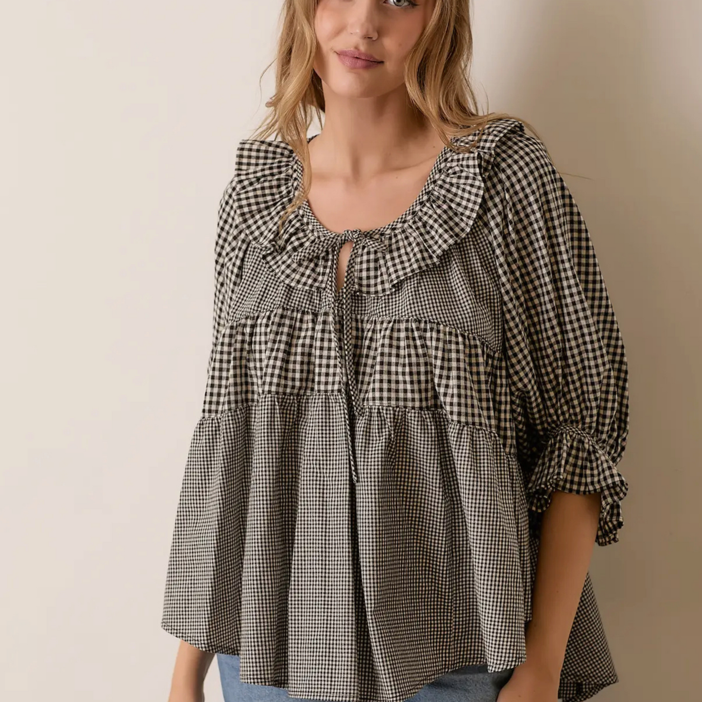 Margot Gingham Blouse (Plus Size)