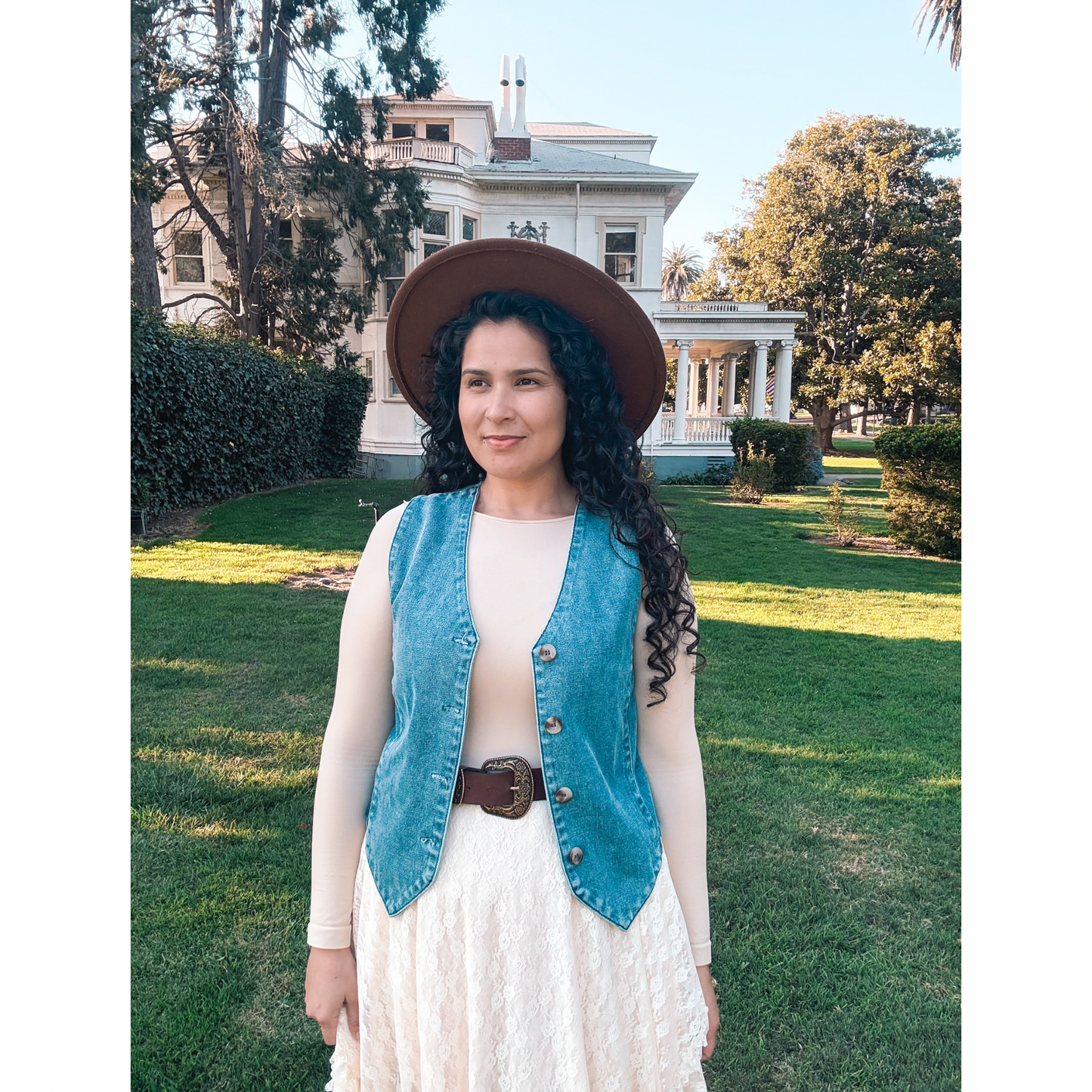 Ivory Vintage Lace Skirt