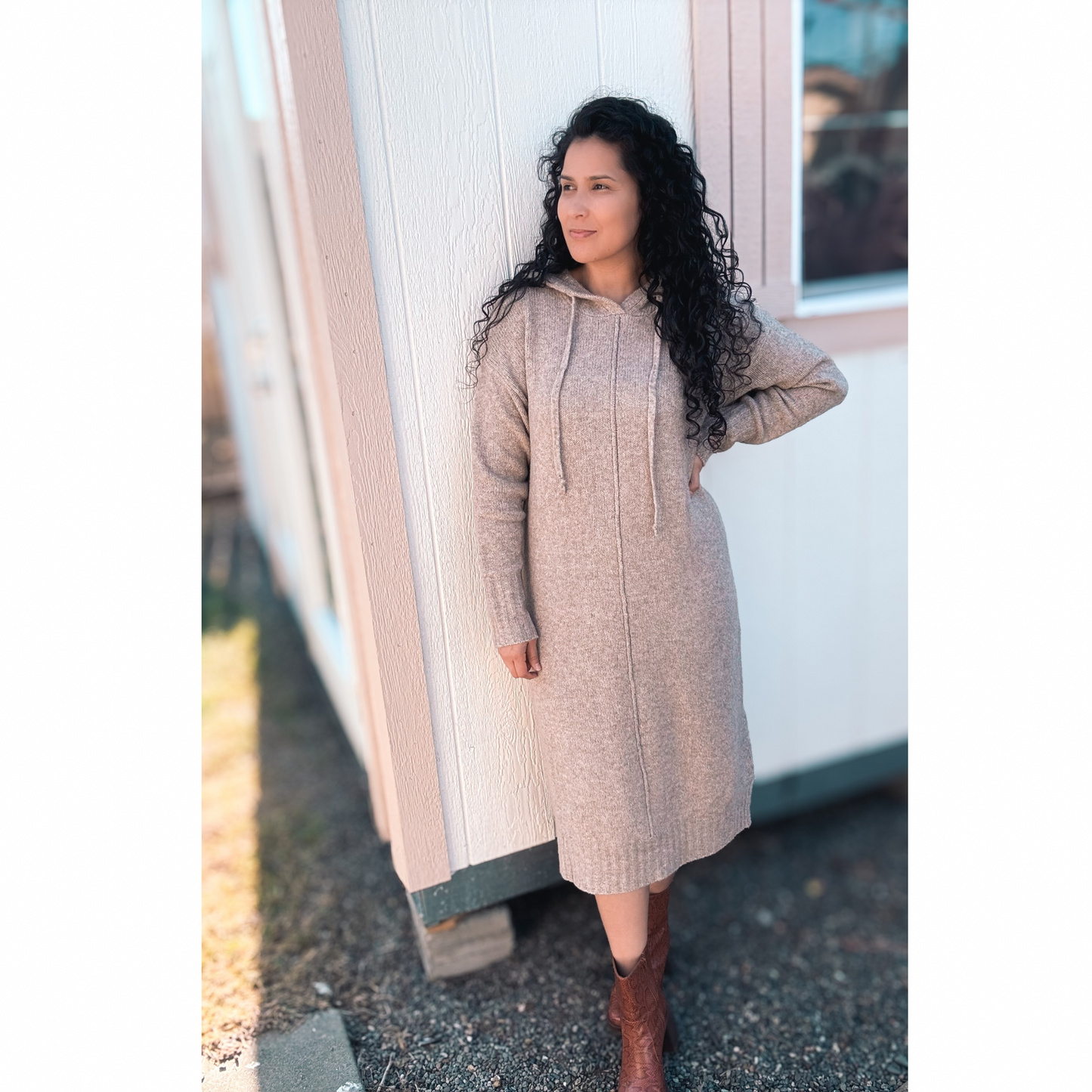 Cozy In Oat - Sweater Dress