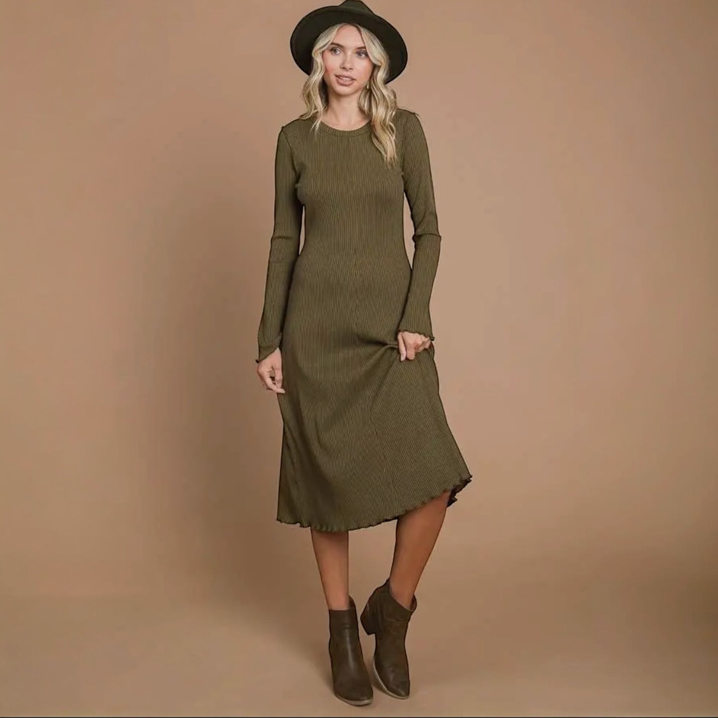 Olive Bell Sleeve Dress