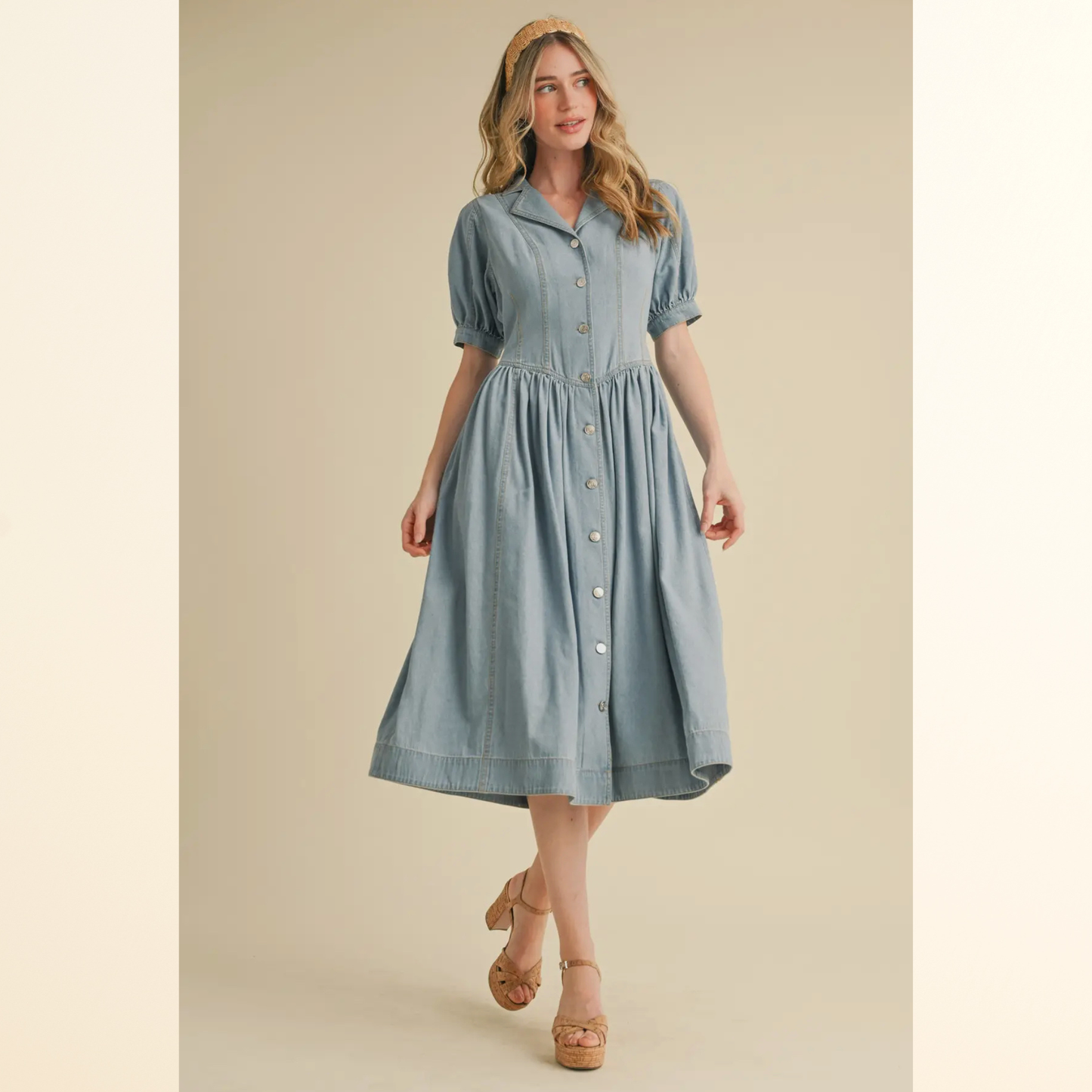 Denim Button Up Dress