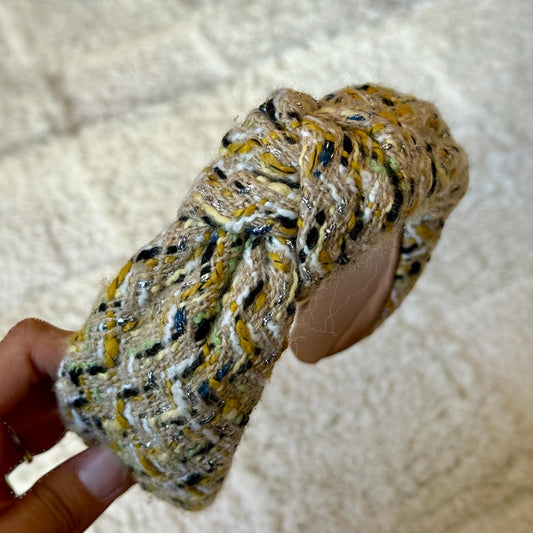 Multi Color Tweed Knot Headband - Yellow/Black