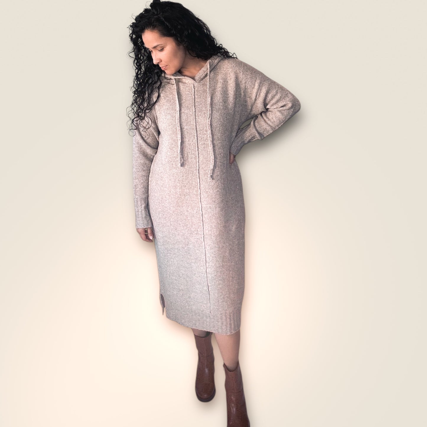 Cozy In Oat - Sweater Dress