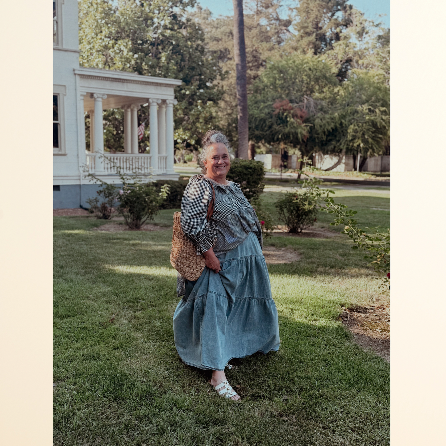 The Meadow Denim Maxi Skirt (Plus Size)