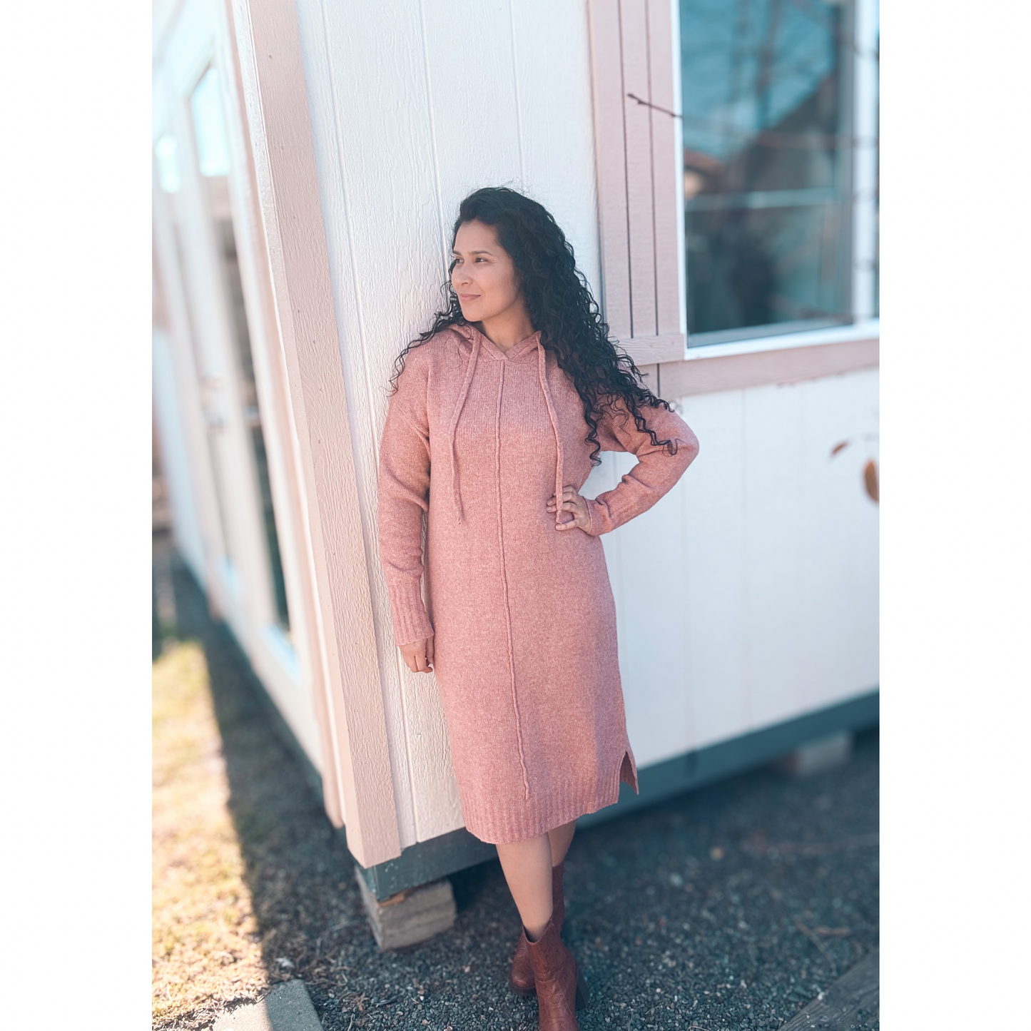 Cozy In Blush - Sweater Dress