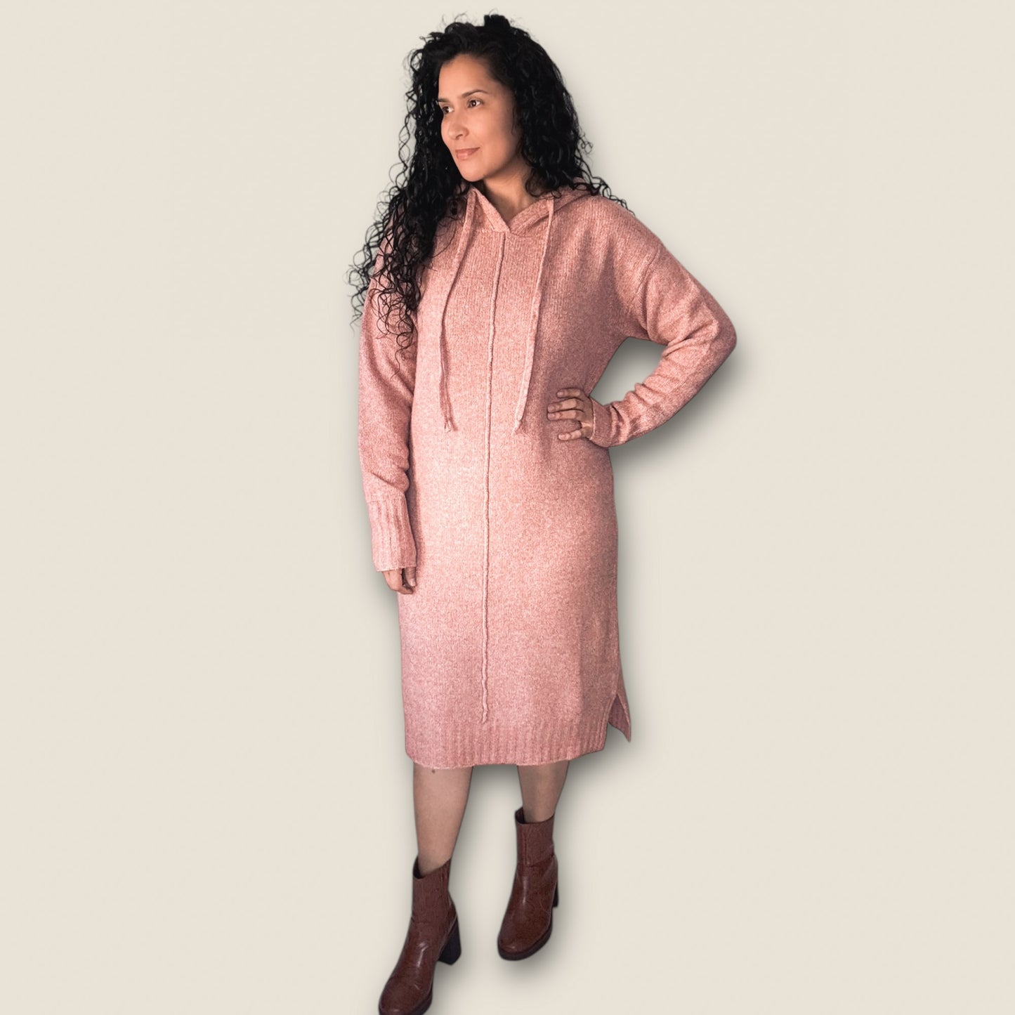 Cozy In Blush - Sweater Dress