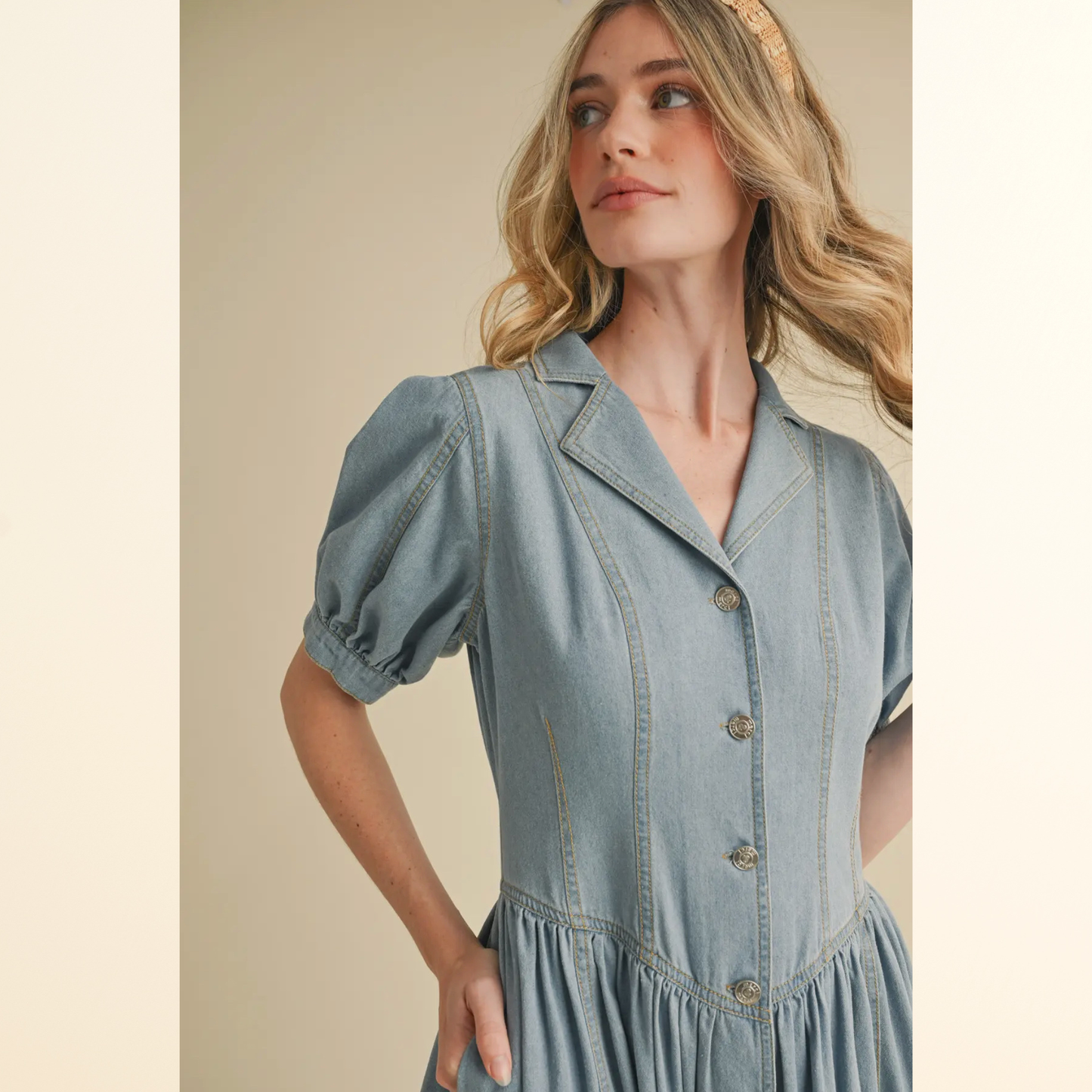 Denim Button Up Dress