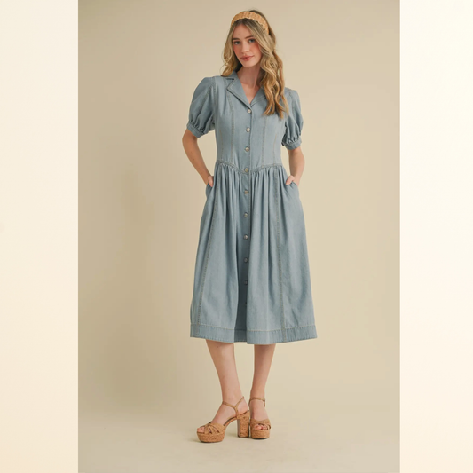 Denim Button Up Dress