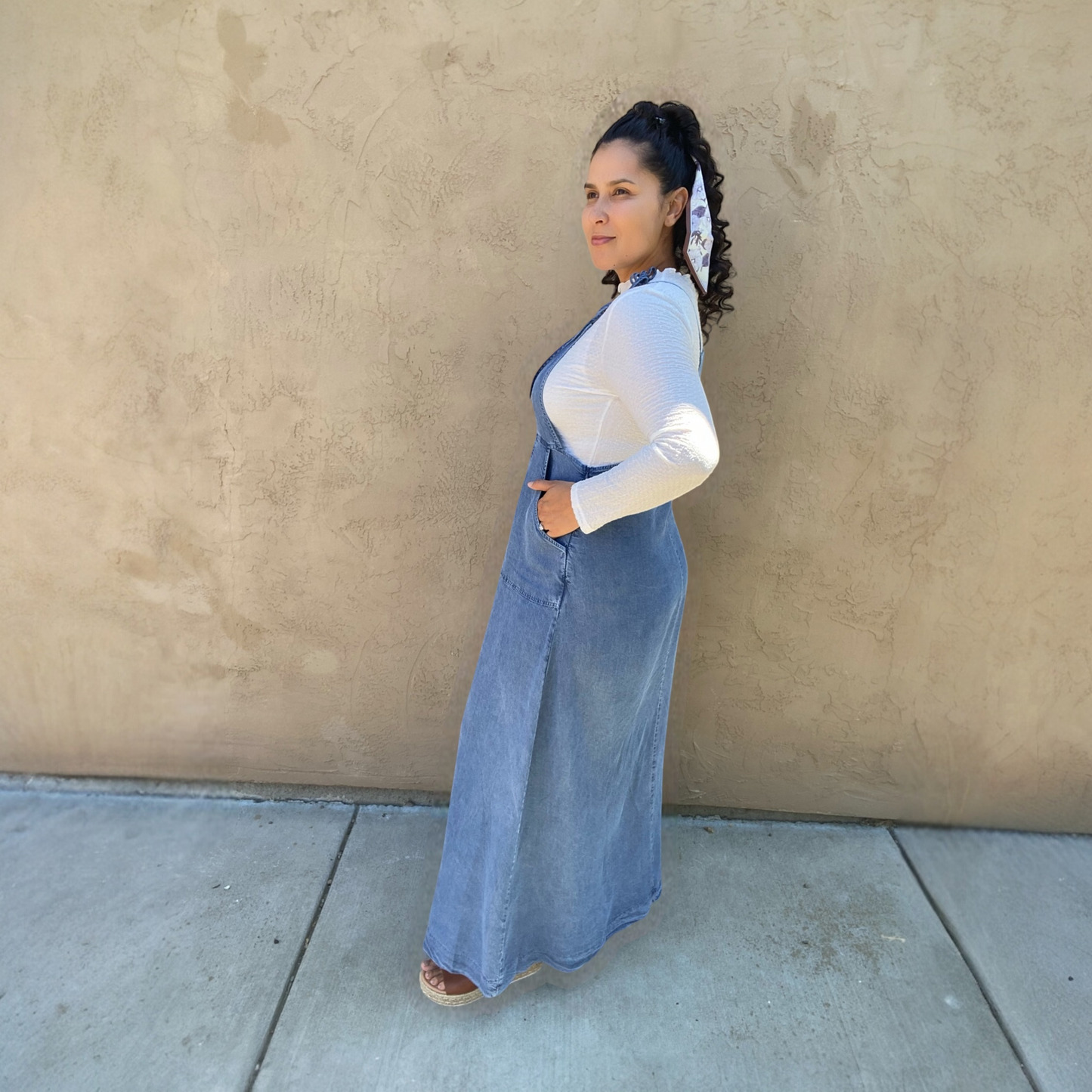 Tie Shoulder  Maxi Dress