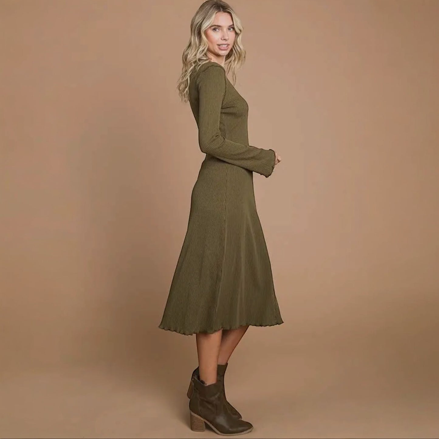 Olive Bell Sleeve Dress