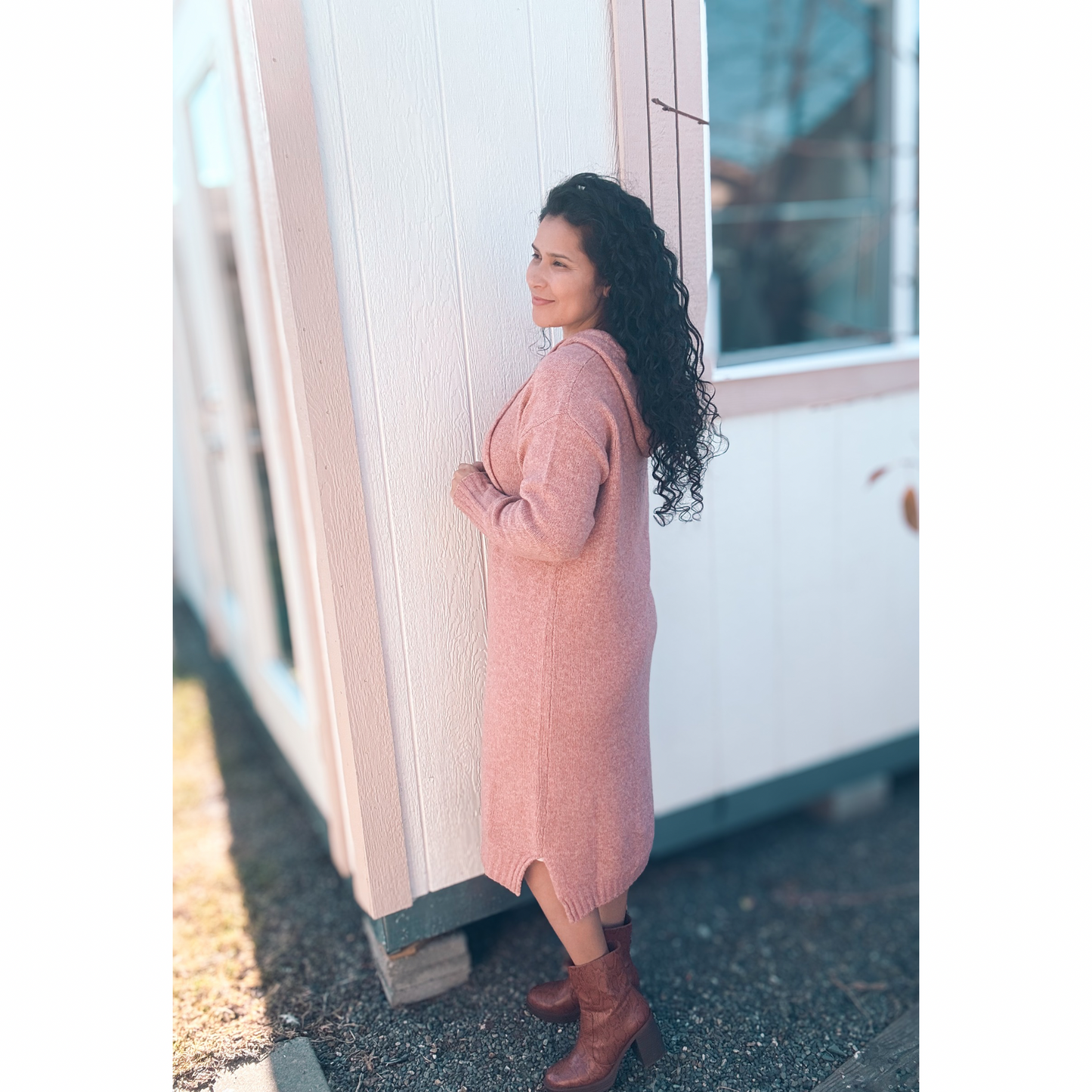 Cozy In Blush - Sweater Dress