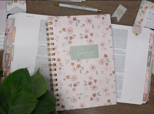 Sermon Journal Notebook - Pink Floral