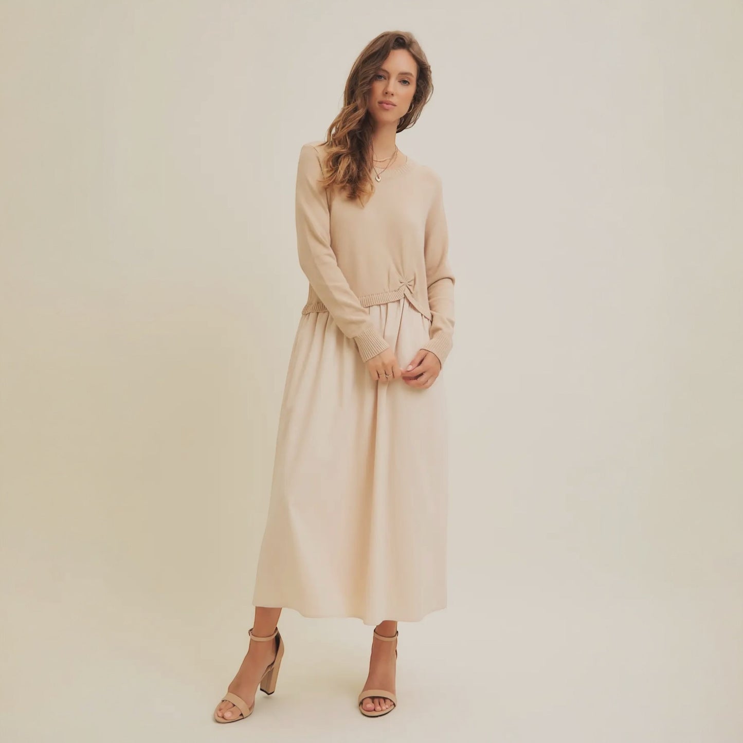 Natural Twofer Midi Dress