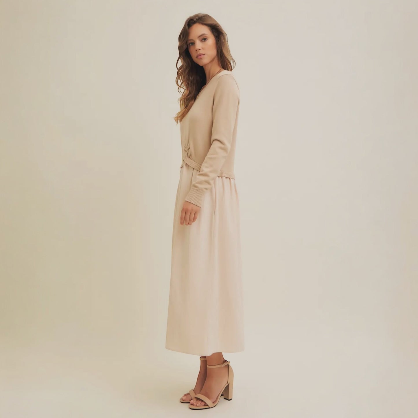 Natural Twofer Midi Dress