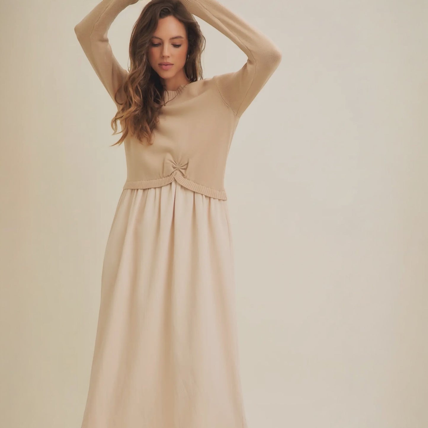 Natural Twofer Midi Dress