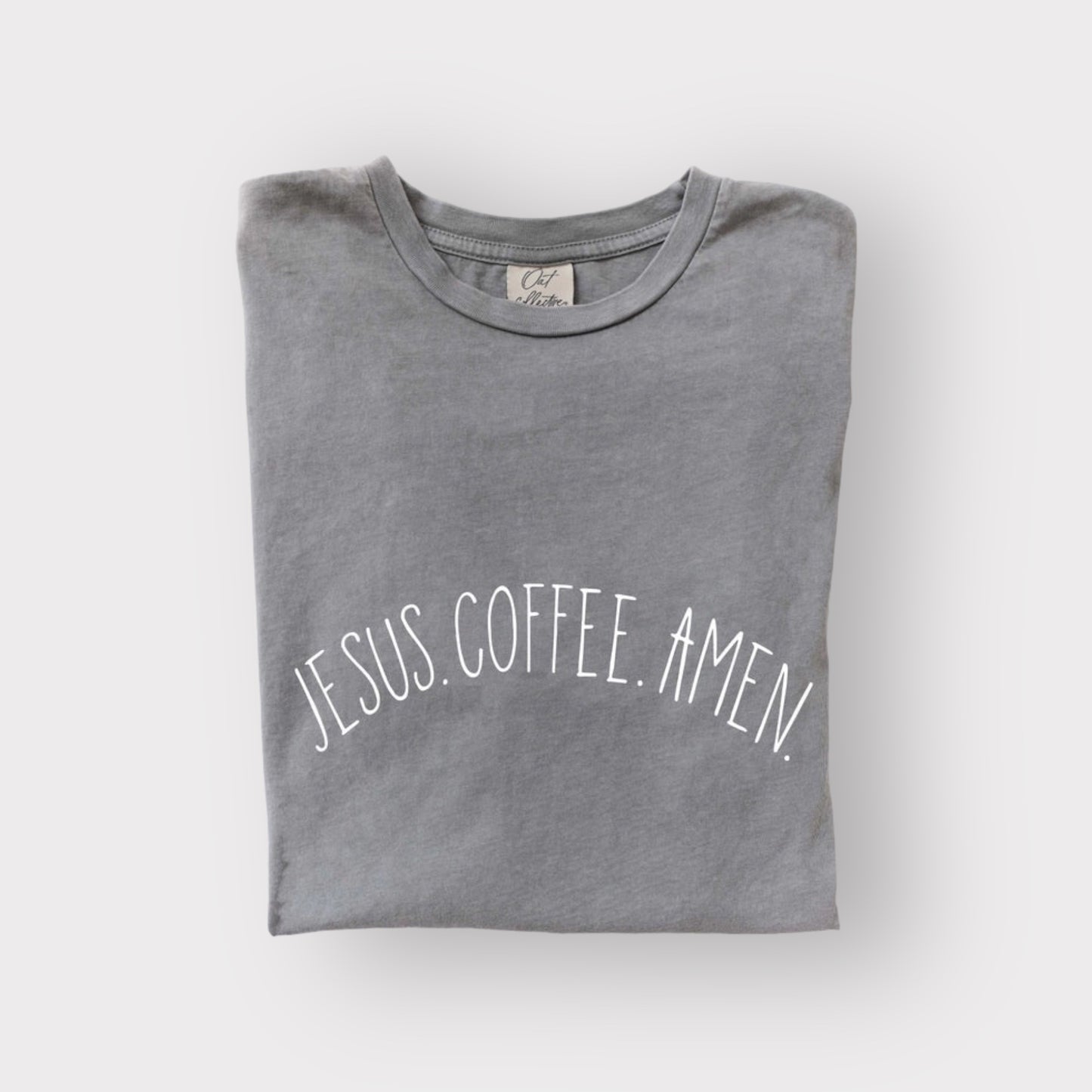 JESUS.COFFEE.AMEN Mineral washed graphic T.